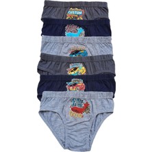 Bendehepsi Erkek Çocuk Renkli Desenli Pamuklu Slip Külot 6'lı Paket Konforlu Tasarım ile