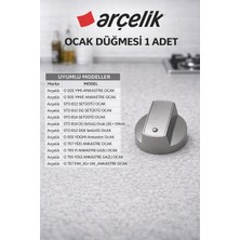 Arçelik Set Üstü ve Ankastre Ocak Düğme 1 Adet Gri Renk Orijinal Yandan Kontrol Düğmesi