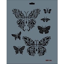 Butik Mey Ithalat® Rich New Seri N-104 Stencil 35X25 cm