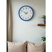 Mey İthalat Mey Ithalat® 36 cm Mavi Dekoratif Duvar Saati