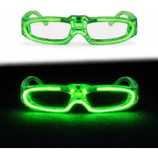 Mey İthalat Mey Ithalat® Yeşil LED Işıklı Parti Gözlüğü 3 Modlu – Glow &amp; Gece Eğlence Gözlüğü