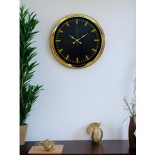 Mey İthalat Mey Ithalat® Zarif Klasik Stil 40 cm Metal Gold Duvar Saati