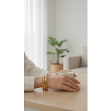 TrendyX Çelik Kalın Ajda Bilezik 65 mm Kararmaz 3lü