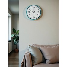 Mey İthalat Mey Ithalat® 36 cm Turkuaz Dekoratif Duvar Saati