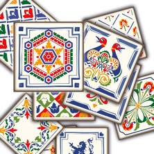 Kendinden Yapışkanlı Oyun Desenli Pvc, Yapışkanlı Kaplama, Çıkartması, Zemin Duvar Karosu 10X10 cm (20 Adet/0,20 M2)