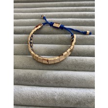 Pink Mavi Ipli Taşlı Çelik Bileklik