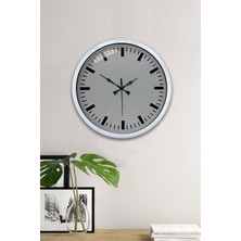 Mey İthalat Mey Ithalat® 40 cm Metal  Beyaz Modern Duvar Saati