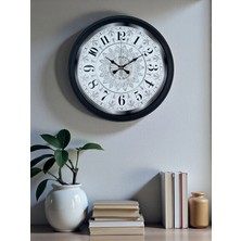 Mey İthalat Mey Ithalat® Şaheser Tasarım Zarif Desenli 40 cm Metal Duvar Saati