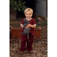 Antebies Organik Gots Sertifikalı,kiremit Waffle, Beli Bağcıklı, Kısa Kol, Erkek Bebek Tshirt Eşofman Takımı