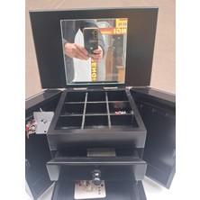 Hobi Erdl 90593 Takı Makyaj Şifonyer 7 Çekmmeceli Modüllü Parlak Siyah El Yapım