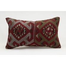 Kilim Wholesale El Yapımı Kilimden Yapılmış Vintage Kırlent Kılıfı, Yün, 30X50 cm