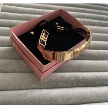 Pink Siyap Ip Çelik Taşlı Ayarlanabilir Bileklik