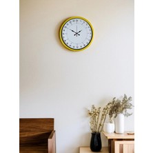 Mey İthalat Mey Ithalat® 36 cm Sarı 24 Saat Göstergeli Özel Tasarım Duvar Saati