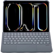Magicool T5510D Ipad Pro 13 (2024) Kılıf Palermo Ledli Klavyeli Standlı Tablet Kılıfı - Siyah
