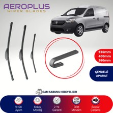 Aeroplus Dacia Dokker 2012-2015 Ön Arka Muz Silecek Takımı