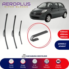 Aeroplus Nissan Micra K12 2003-2005 Ön Arka Muz Silecek Takımı