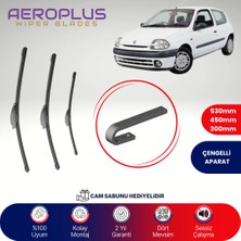 Aeroplus Renault Clio 2 1998-2009 Ön Arka Muz Silecek Takımı
