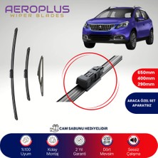 Aeroplus Peugeot 2008 2013-2018 Ön Arka Muz Silecek Takımı