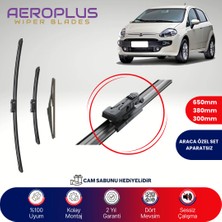 Aeroplus Fiat Punto 2012-2018 Ön Arka Muz Silecek Takımı