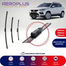 Aeroplus Seat Ateca 2016-2022 Ön Arka Muz Silecek Takımı