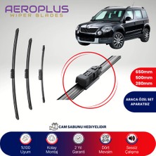 Aeroplus Skoda Yeti 2009-2017 Ön Arka Muz Silecek Takımı
