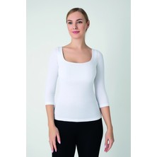 Confeo Kadın Modal U Yaka 3/4 Kol T-Shirt C801-035