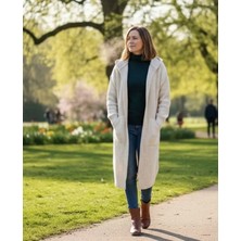 Genel Kadın Kapüşonlu Cepli Uzun Hırka