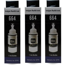 Melsan Epson Ecotank L850 Uyumlu Siyah Muadil Mürekkep 3X70 ml (Toplam 210 Ml)