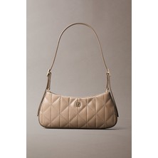 Calvin Klein Kadın Quilted Small Omuz Çantası - Bej