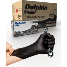 Dolphin Siyah Nitril Eldiven Pudrasız Ekstra Kalın (Xl) 10PK x 100ADET