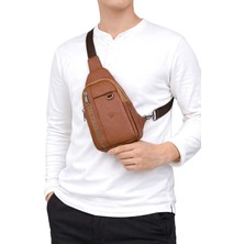 Derise Club Erkek Taba Renk Çift Kol Çapraz Omuz Çantası Body Bag Çanta Günlük Çanta