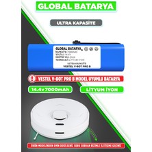 Global Batarya Vestel V-Bot Pro B Uyumlu Robot Süpürge Bataryası 14.4V 7000MAH Pil (Ultra Kapasite)