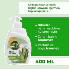 Just Green Organic Bitkisel Sıvı El Sabunu, Aloe Vera Özlü - %100 Doğal Temizlik, 400 Ml.