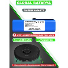 Global Batarya Vestel V-Bot Pro S Uyumlu Akıllı Robot Süpürge Bataryası 14.4V 5200MAH Li-Ion Pil (Orijinal Kapasite)