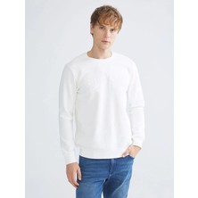 LC Waikiki Ekru Bisiklet Yaka Uzun Kollu Sweatshirt