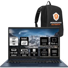 Asus Vivobook 15 Core 7 150U Notebook 40GB RAM 256GB SSD 15.6" FHD Win11 Home + Per4 Çanta X1504VABQ5456P336