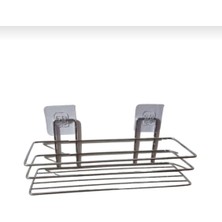 Newstore Home Vantuzlu Düz Metal Banyo Rafı