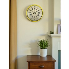 Mey İthalat Mey Ithalat® 36 cm Sarı Retro Duvar Saati