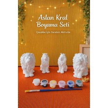 Tarçın Boyama Atölyesi Aslan Kral Taş Boyama Seti 4 Adet Obje