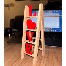 Mays 3D Studio Mays 3D Design Studio I Love You Raf Tasarım Biblo – Krem & Kırmızı Plastik Masa Dekoru