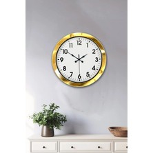 Mey İthalat Mey Ithalat® 36 cm Gold Metal Standart Duvar Saati