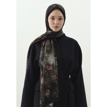 Fresh Evelyne Desenli Pamuk Viskon Şal Antrasit