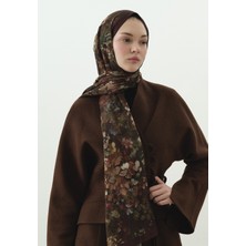 Fresh Dark Beauty Desenli Pamuk Viskon Şal Bordo