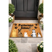 Esnature Köpek Desenli Patilerinizi Silin Yazılı Kapı Önü Paspası 45X70 cm