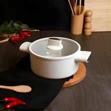 Belariva Belarıva 22 cm Beyaz Sılıkon Saplı Derın Tencere