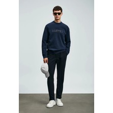 Lufian Luther Erkek Lacivert Sweatshirt Uzun Kol %76 Pamuk, %18 Polyester, %6 Elastan 112030171