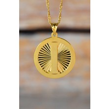 I Harf Efektli Plaka Kolye Ucu 22 Ayar A075854