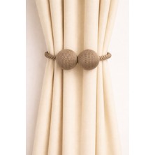 Cortibo Mıknatıslı Kordon Sarım Tül ve Fon Perde Toplama Tokası - Vizon