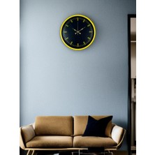Mey İthalat Mey Ithalat® 36 cm Sarı Dekoratif Duvar Saati