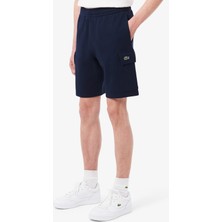 Lacoste Mens Reguler Fit Cotton Fleece Cargo Shorts Erkek Kargo Cepli Pamuk Şort Lacivert